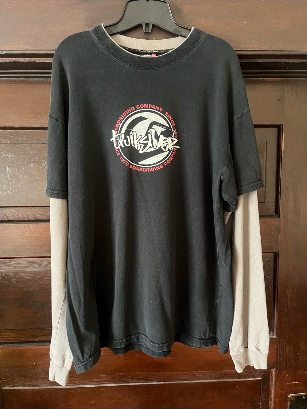 Quicksilver Skateboarding Double Layer Long Sleeve T-Shirt Large Vintage Y2K